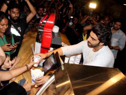 Actor Arjun Kapoor interact with children on special screening of  film 'Ki & Ka