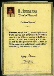 This 'blindfolded' hair stylist holds 4 Limca Book of Records; eyes Guinness record