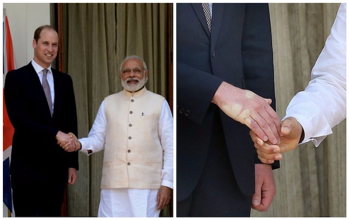 PM Narendra Modi leaves palm print on Prince William after firm handshake PM Narendra Modi leaves palm print on Prince William after firm handshake