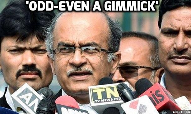 Prashant Bhushan terms odd-even a 'gimmick' Prashant Bhushan terms odd-even a 'gimmick'