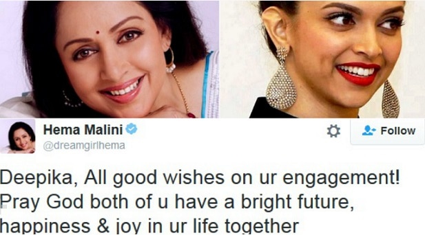 WHAT?: Hema Malini Congratulates Deepika On Her Engagement WHAT?: Hema Malini Congratulates Deepika On Her Engagement