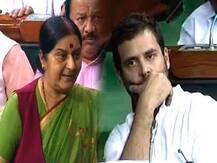 Rahul visits Sushma at AIIMS