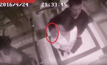 Caught on CCTV: Pervert tries to grope woman inside lift, she fought back
