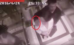Caught on CCTV: Pervert tries to grope woman inside lift, she fought back