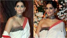 SPOTTED: Sonam Kapoor Looks Dazzling In Her Unique Style Saree