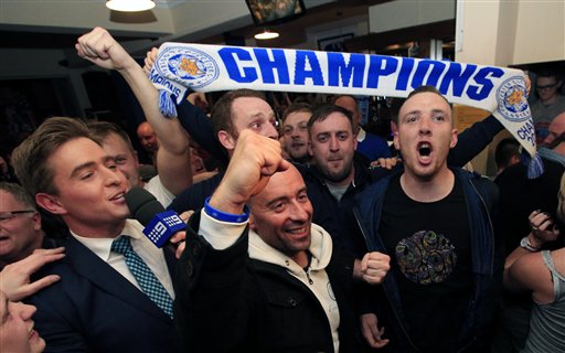 Leicester wins English title for 1st time in its 132 years