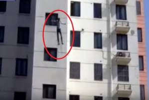 Caught on camera: Man jumps from 11-floor-building, find out what happens to him