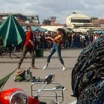 Katrina and Ranbir dancing for a song in the movie Jagga Jasoos.
