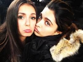 Nina Dobrev posts a sad face selfie with Deepika Padukone Nina Dobrev posts a sad face selfie with Deepika Padukone