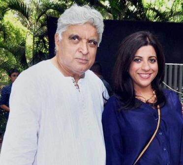 Javed Akhtar with daughter, Zoya Akhtar. Zoya Akhtar is a director and has directed hit movies like Zindagi Na Milegi Dobara and Dil Dhadakne Do.
