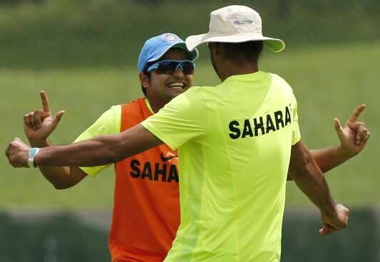 Suresh Raina and Bhajji learning to dance on cricket ground(India)