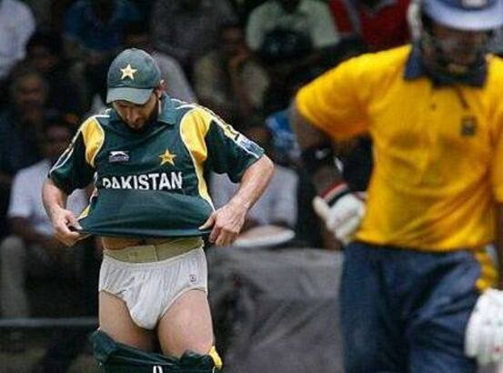 Oops! Shahid Afridi does it everytime when he feels too hot during the match