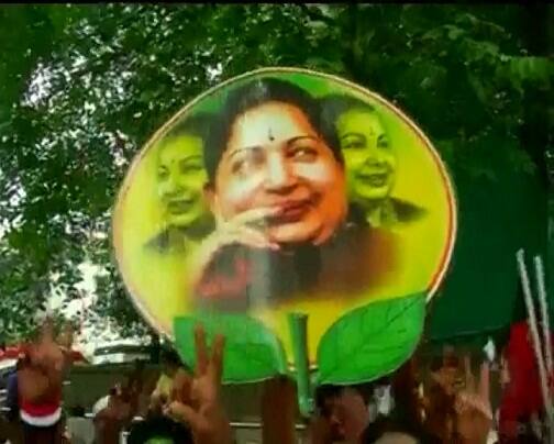 The AIADMK supremo thanked party workers for ensuring the victory and also greeted allies.