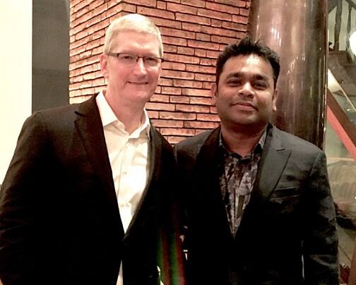 Tim Cook with A. R. Rahman