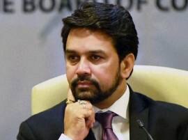 Anurag Thakur files BCCI President nomination in presence of Sourav Ganguly Anurag Thakur files BCCI President nomination in presence of Sourav Ganguly