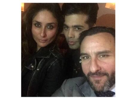Karan clicks a selfie with Bebo and The Nawab!
