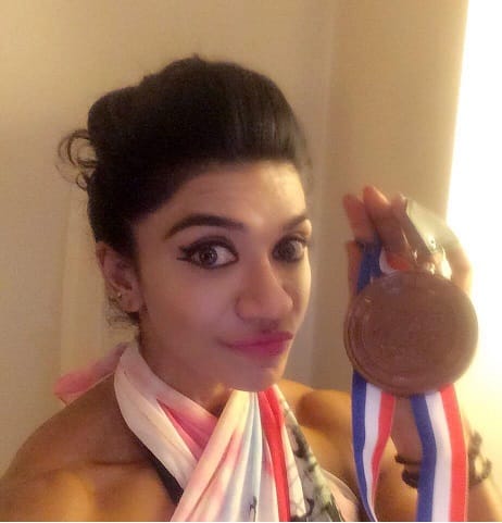 Yashmeen shared this picture with happiness of grabbing Bronze for India