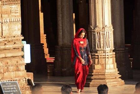 Shraddha Kapoor during the shooting of her upcoming film Ok Jaanu at Jama Masjid, in Ahmedabad.