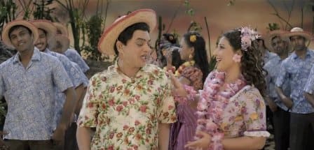 The actors in a still from the song 'Shola Jo Bhadke' from the movie 'Ekk Albela'.