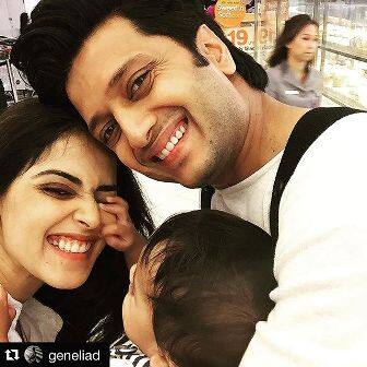 Riteish, Genelia and Riaan.