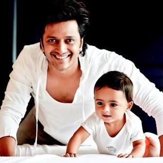 Riteish with his first born, Riaan.