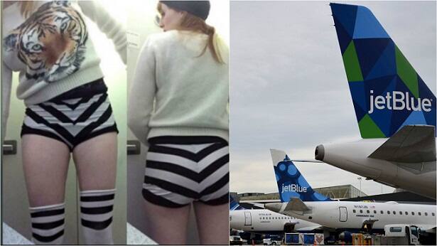 Yes, a burlesque dancer; Maggie McMuffin was stopped as she was wearing a sweater, thigh high socks and shorts