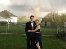 Perfect timing! These teens were getting ready for party when a powerful tornado clouded this picture!