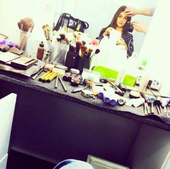 Kriti before her shoot.