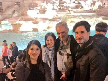 Sunny with her in laws and husband, Daniel Weber.