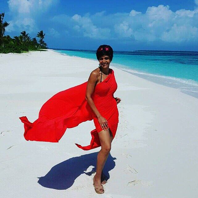 She draped the lycra in a way of mini sarees!