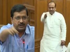 Riled with Kejriwal’s comment, BJP MLA Vijendra Gupta climbs assembly desk Riled with Kejriwal’s comment, BJP MLA Vijendra Gupta climbs assembly desk