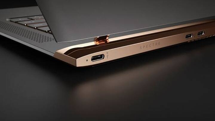 Alluminium has been used to make body edges of HP Spectre. Bottom area is made of carbon fiber. USB Type-C ports are also given in the laptop