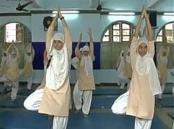 Students at Anjuman-e-Islam school practice Yoga to help with Ramzan fasting