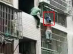 Watch what happens when 2-yr-old boy gets his head stuck between a pair of narrow window bars!