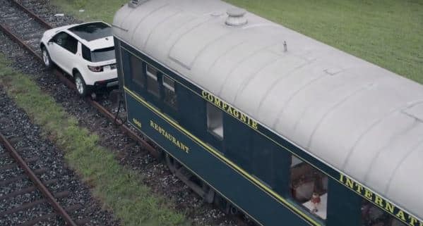 British Land Rover Discovery sports pulled three rail coaches up to 10 kms