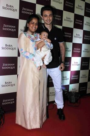 Salman Khan's sister Arpita Khan Sharma along with her husband Aayush Sharma and her cute little baby Ahil.