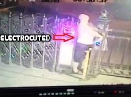 Horrific video: Watch man gets killed by electric shock at a retractable gate