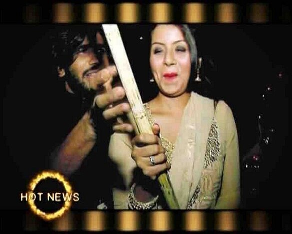 Krrip Suri with his wife Simran Kaur during Lohri