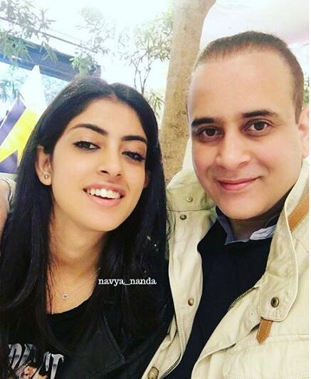 Navya with her father Nikhil Nanda who is MD of Escorts Group