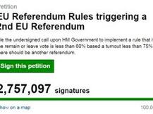 Over 2.5 million Britons sign petition demanding second EU referendum