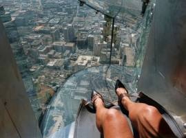 Skyslide: Would you dare to take a glass slide 1000 feet above ground? Skyslide: Would you dare to take a glass slide 1000 feet above ground?