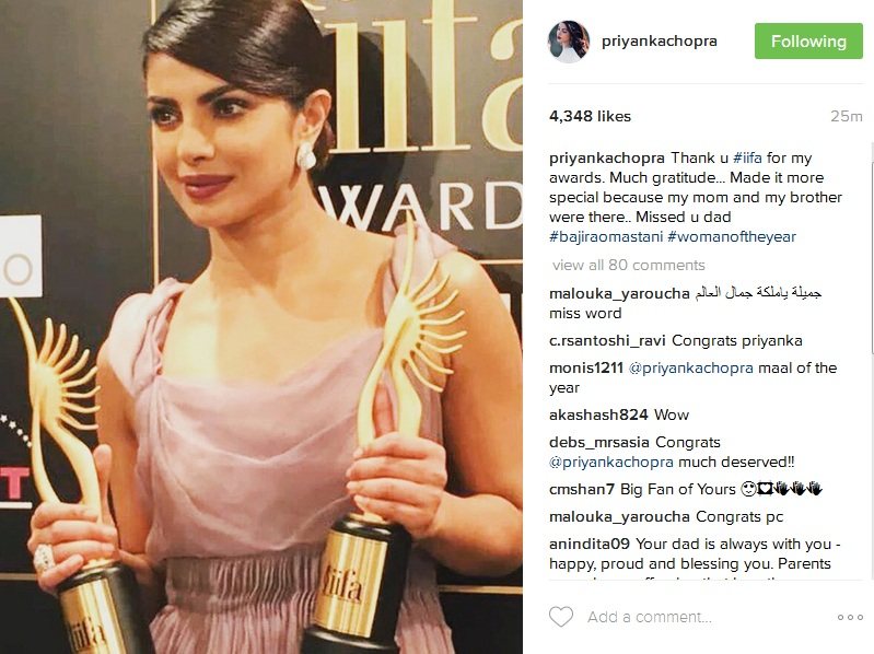 PC’s thanks IIFA but is upset at the same time, Know Why!