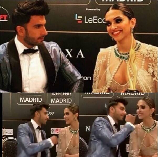 While Deepika was speaking, Ranveer kept on looking at her! 