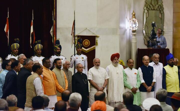 All new ministers sworn in Tuesday are from the Bharatiya Janata Party (BJP) barring RPI leader Ramdas Athawale and Apna Dal lawmaker from Uttar Pradesh Anupriya Patel. (Image Courtesy: PMO India/Twitter)