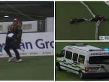 VIDEO: Cricketer admitted to hospital after horror head clash on field
