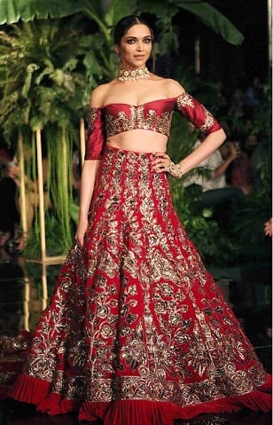 Deepika donned a red gown which was embroidered