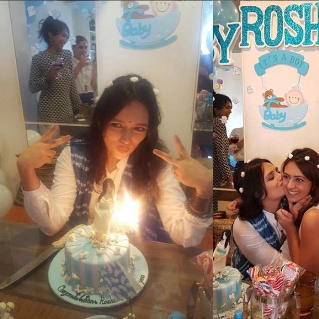 TV actress, host and fashion designer Roshni Chopra's sister Deeya and a few close friends threw a baby shower for the gorgeous mom-to-be!