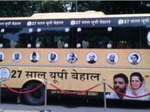Congress sounds poll bugle; Sonia, Rahul flag off 3 day bus yatra ‘27 Saal UP Behaal’