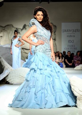 Bollywood actor Saiyami Kher walks the ramp displaying an outfit by fashion designer Gaurav Gupta during India Couture Week 2016, in New Delhi (All Pictures- Jyoti Kapoor/SOLARIS IMAGES)