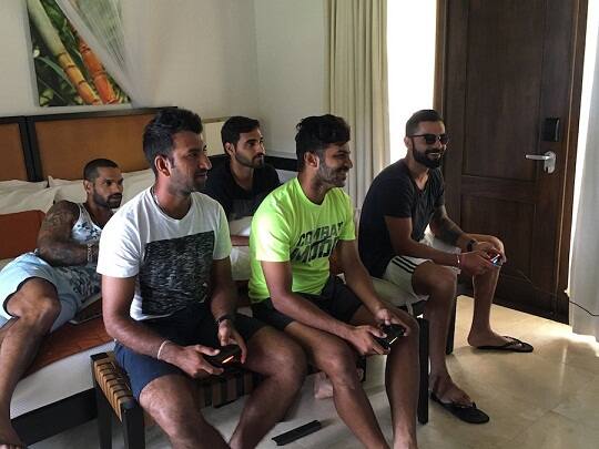 The cricketers enjoyed their off day by spending time together on the PlayStation and Caribbean beaches
